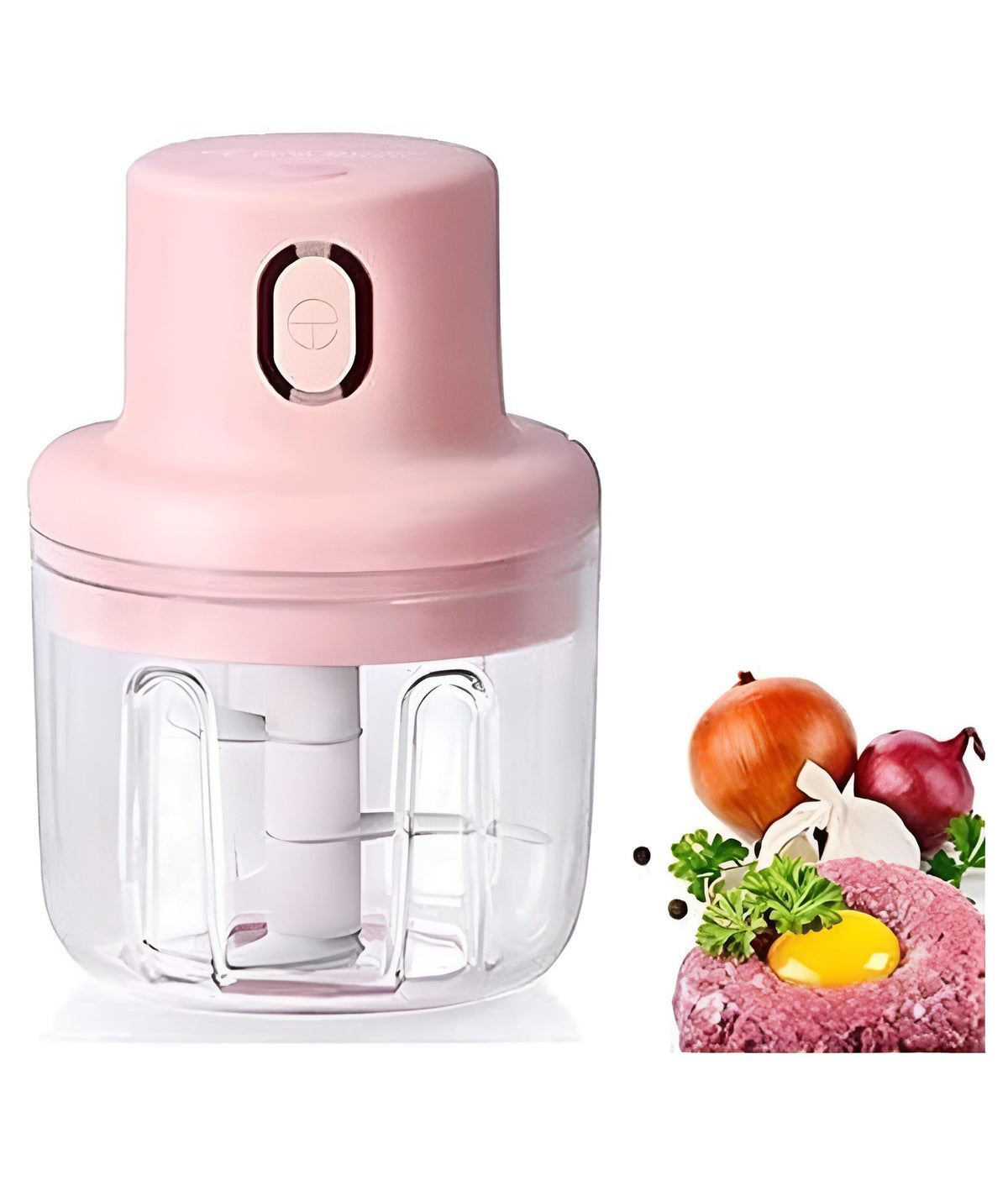 250ML Pink USB Electric Garlic Chopper – Wireless Mini Food Grinder
