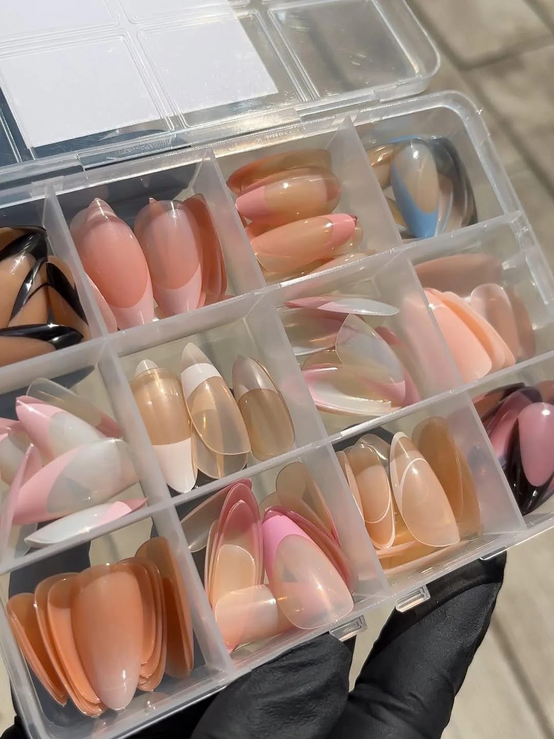 144 Pcs Multicolor False Nails Box – Stylish Reusable Nail Tips for Nail Art & Everyday Wear