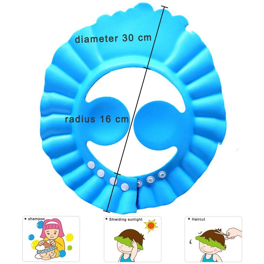Baby Shower Cap with Stopper – Soft Silicone Baby Bath Cap
