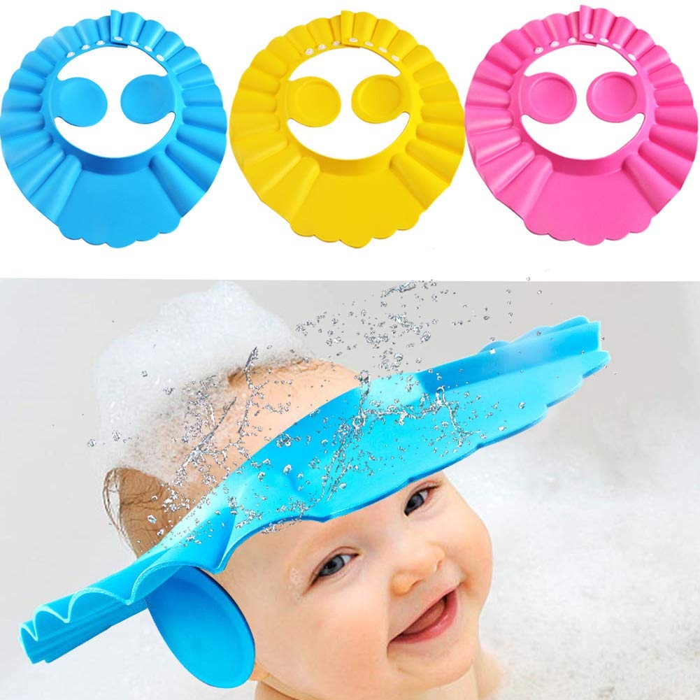 Baby Shower Cap with Stopper – Soft Silicone Baby Bath Cap