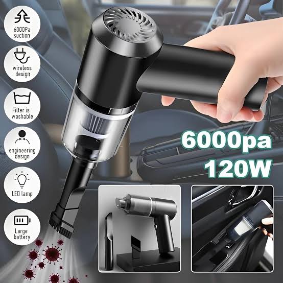 3-in-1 Portable Cordless Vacuum Cleaner | Compact Handheld Dust Cleaner for Home, Office & Car