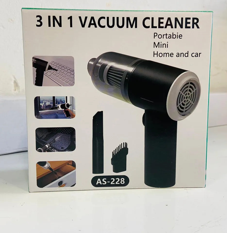3-in-1 Portable Cordless Vacuum Cleaner | Compact Handheld Dust Cleaner for Home, Office & Car