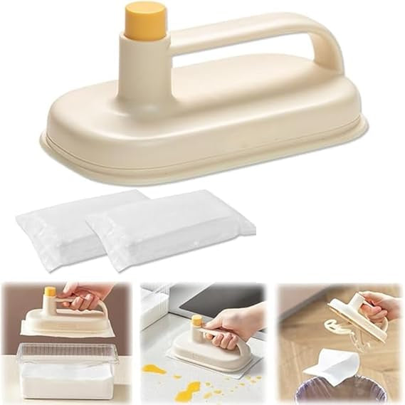 One-Press Deep Cleaning Dish Brush | Kitchen Cleaning Brush with 50 Disposable Sheets