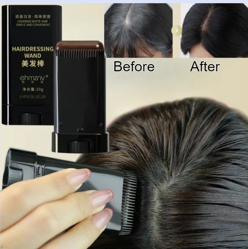Instant Root Touch-Up Hair Color Wand – Black | Temporary Gray Hair Concealer