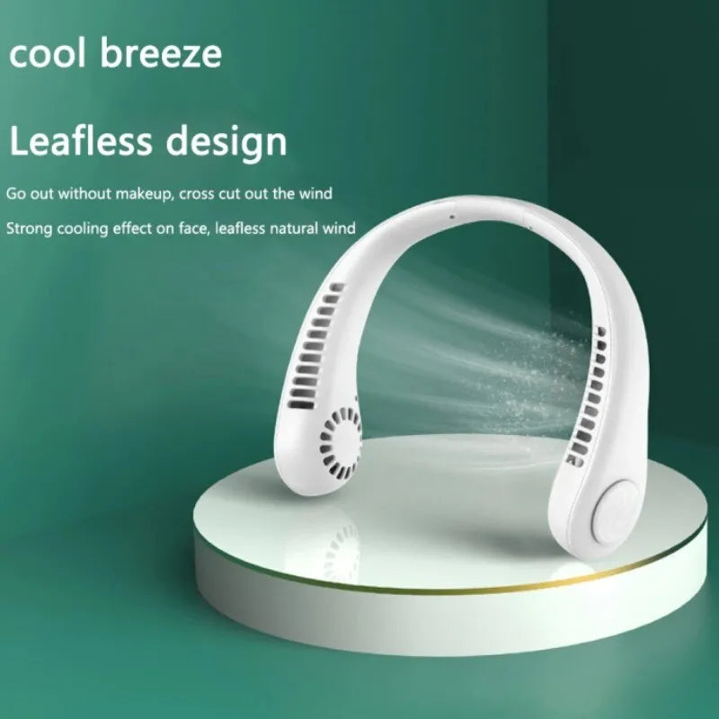 Mini Neck Fan Portable Bladeless Rechargeable Air Cooler – 3-Speed Wearable Summer Fan | Random Color