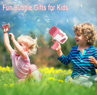 2-in-1 Electric Rocket Bubble Gun – Automatic Bubble Blaster for Kids, Parties & Outdoor Fun