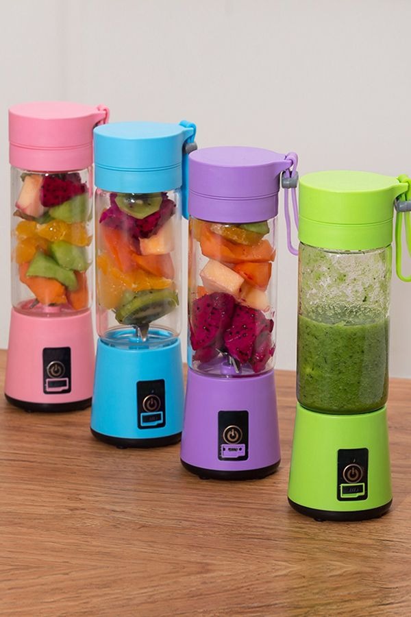 Rechargeable Portable Mini Juicer Blender – 6-Blade USB Smoothie Maker, 380ml Travel Juicer Cup