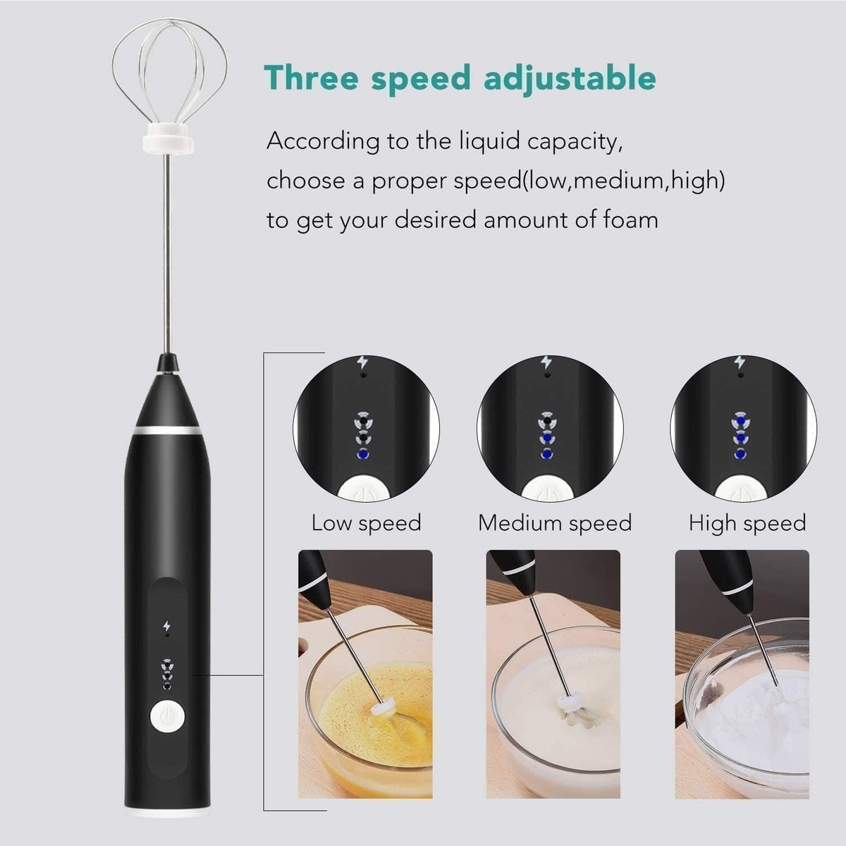 2-in-1 Rechargeable Coffee Beater – Portable Electric Milk Frother & Drink Mixer