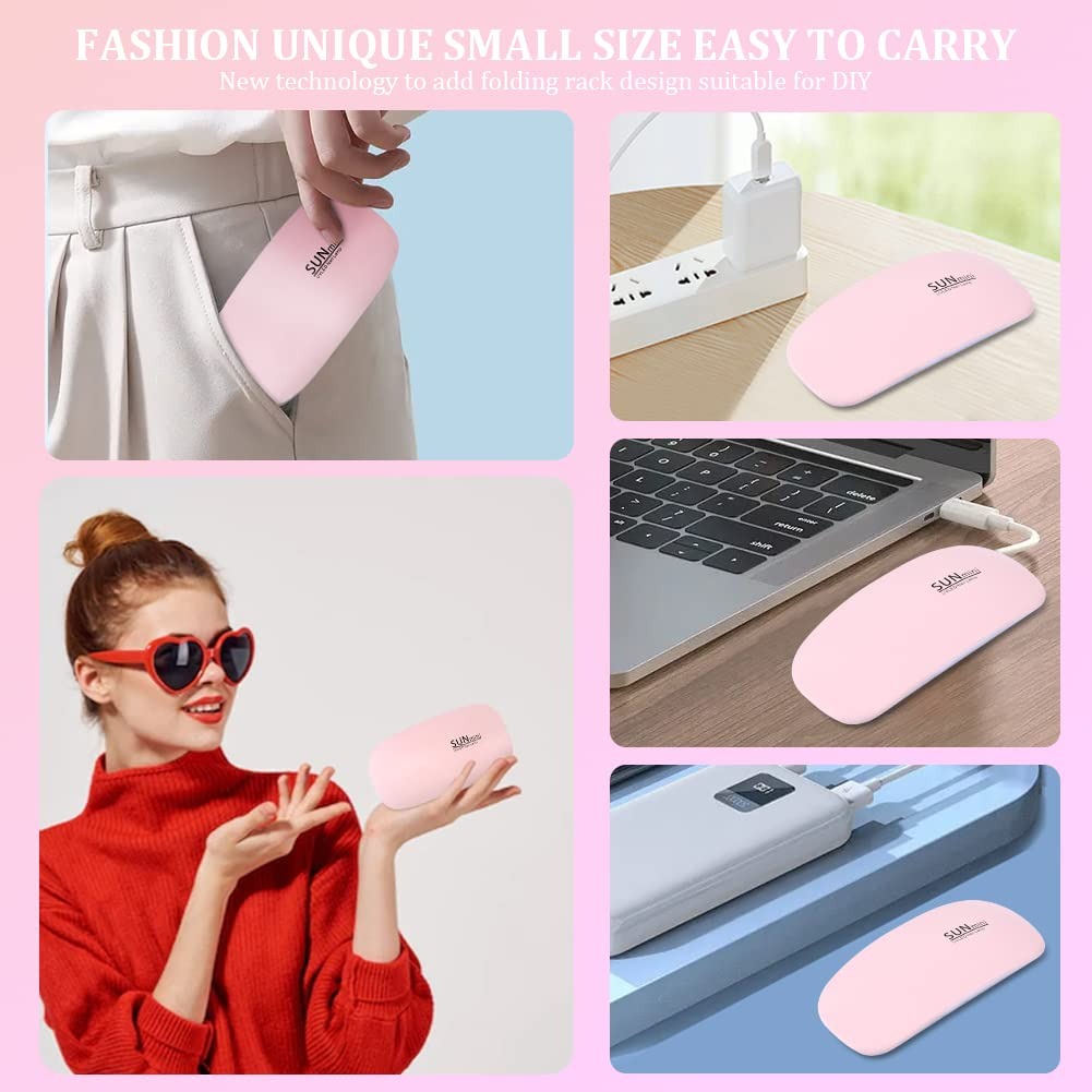 UV LED Nail Lamp 6W with Timer – Mini Portable Nail Dryer