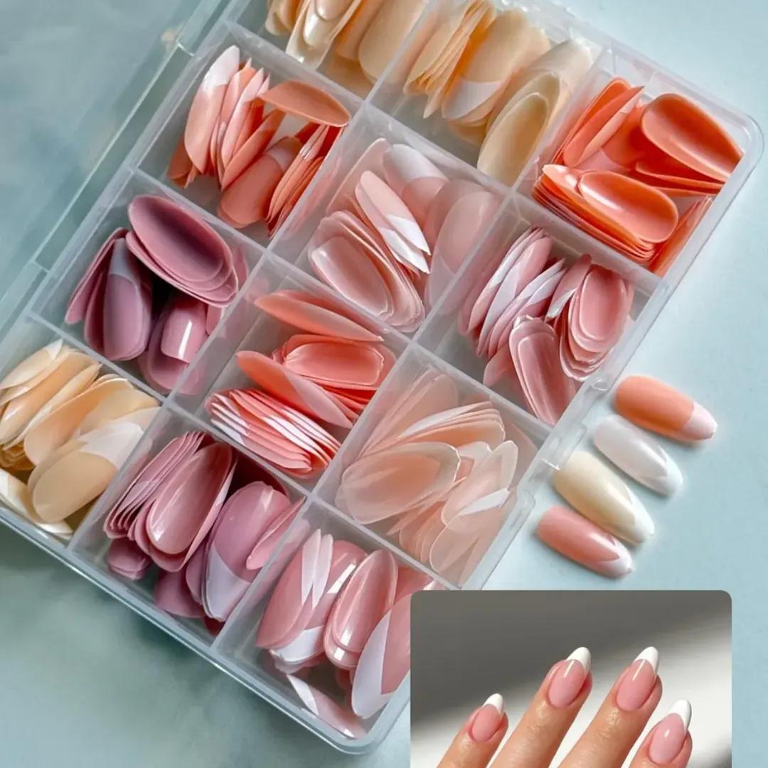 144 Pcs Multicolor False Nails Box – Stylish Reusable Nail Tips for Nail Art & Everyday Wear
