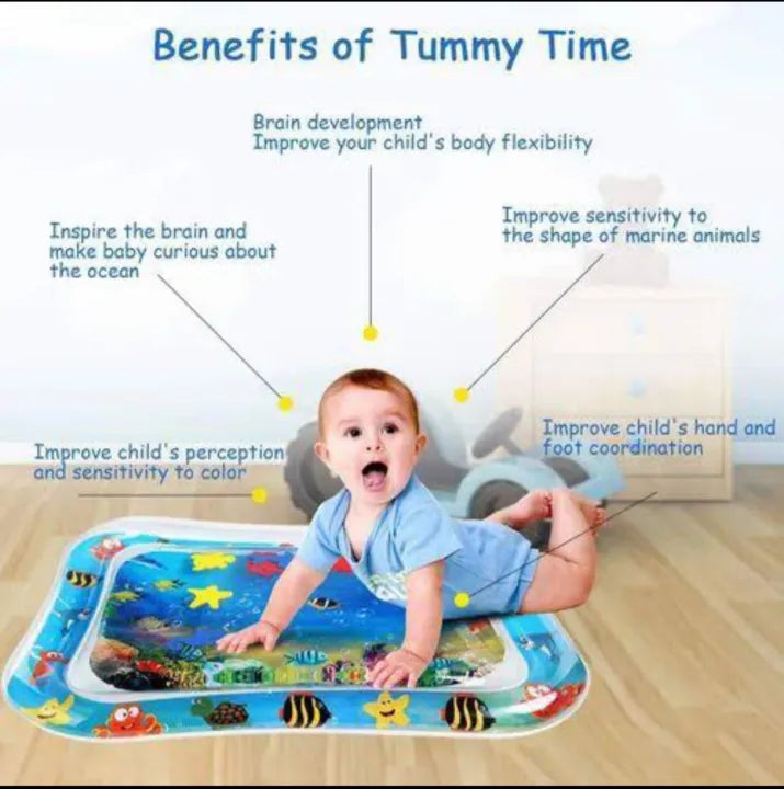 Baby Water Play Mat – Inflatable Tummy Time Sensory Activity Ma
