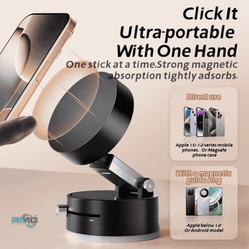 Magnetic Suction Phone Holder – Foldable 360° Adjustable Car & Desk Phone Mount