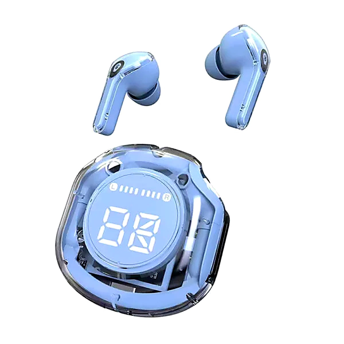 Air 39 Wireless Earbuds – Bluetooth 5.3 ENC Noise Cancelling Gaming Earbuds with Transparent Display Case