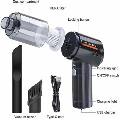 3-in-1 Portable Cordless Vacuum Cleaner | Compact Handheld Dust Cleaner for Home, Office & Car