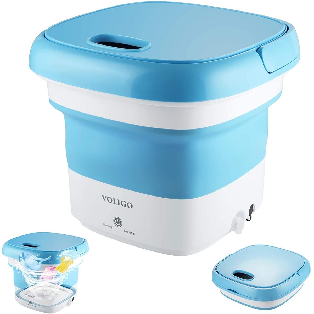 Portable Folding Washing Machine – Compact Semi Automatic Mini Washer for Home, Dorm & Travel | Random Color