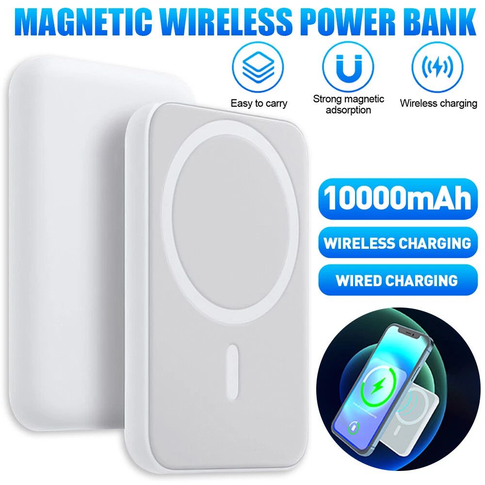 10000mAh Magnetic Wireless Power Bank | Fast Charging Power Bank for iPhone & Android