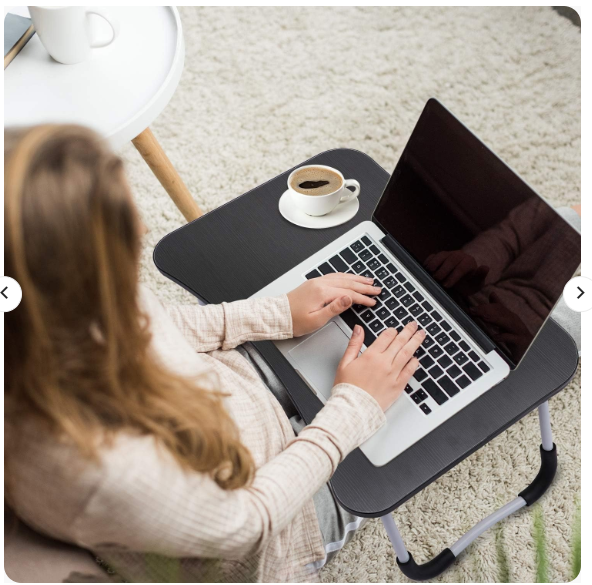 T1 Foldable Laptop Table with Cup Holder & Tablet Slot